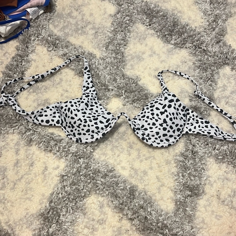 cow print bra bathing suit top size medium